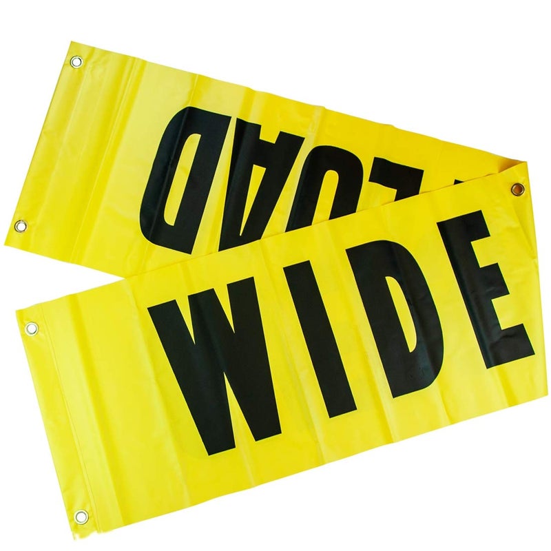 VULCAN Wide Load/Oversize Load Banner with Heavy Duty Brass Banner Grommets - Reversible - 18 Inch x 84 Inch - 2 Pack - Image 4